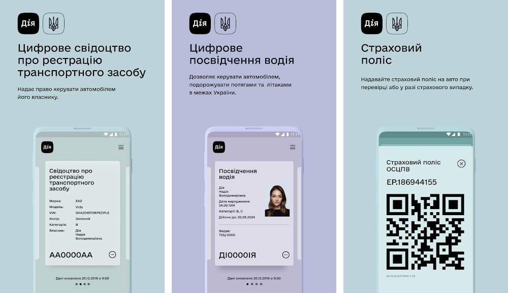 Автоцивілка, посвідчення водія та техпаспорт в Дії