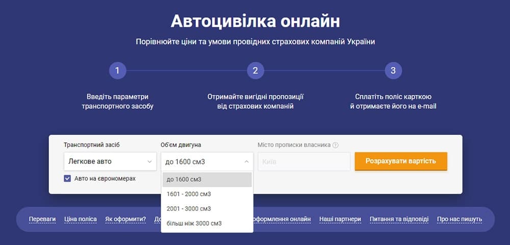 Автоцивілка онлайн на євробляху