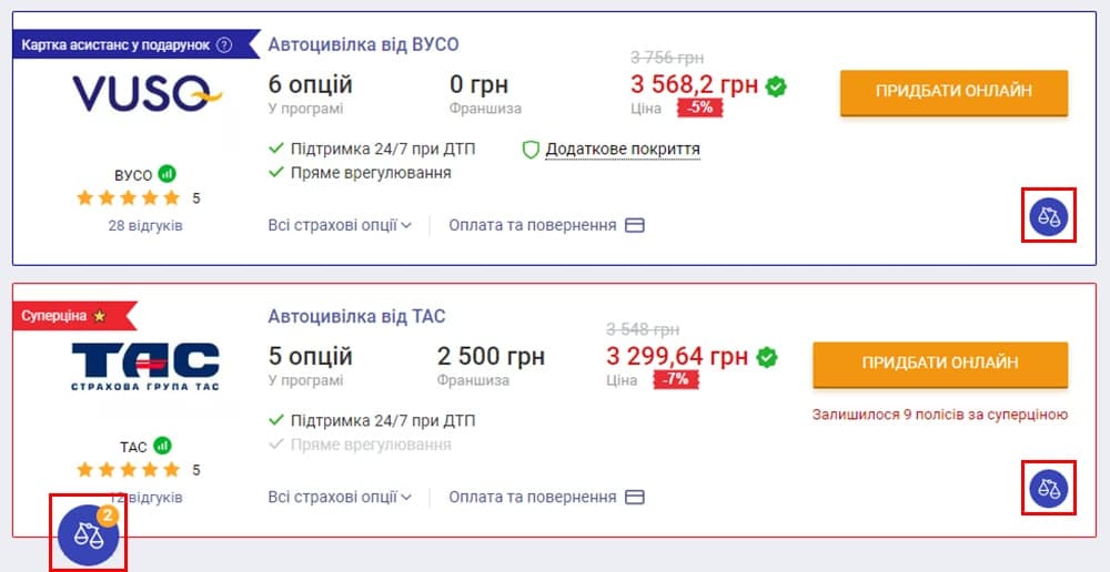 Порівняння страховок автоцивілки
