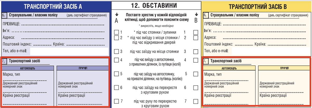 Європротокол бланк