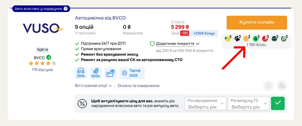 Як купити автоцивілку з оплатою частинами на hotline.finance