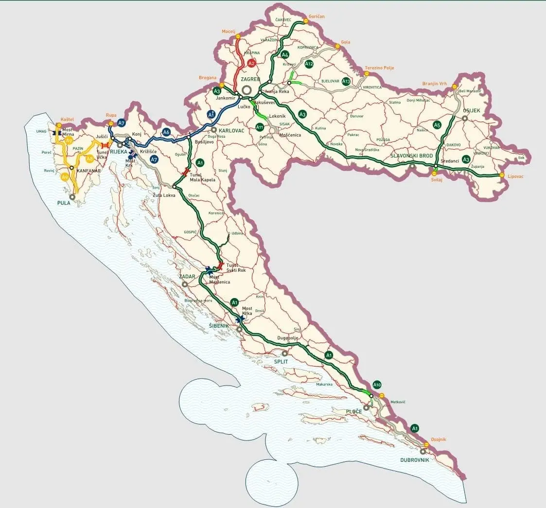 Хорватія дороги